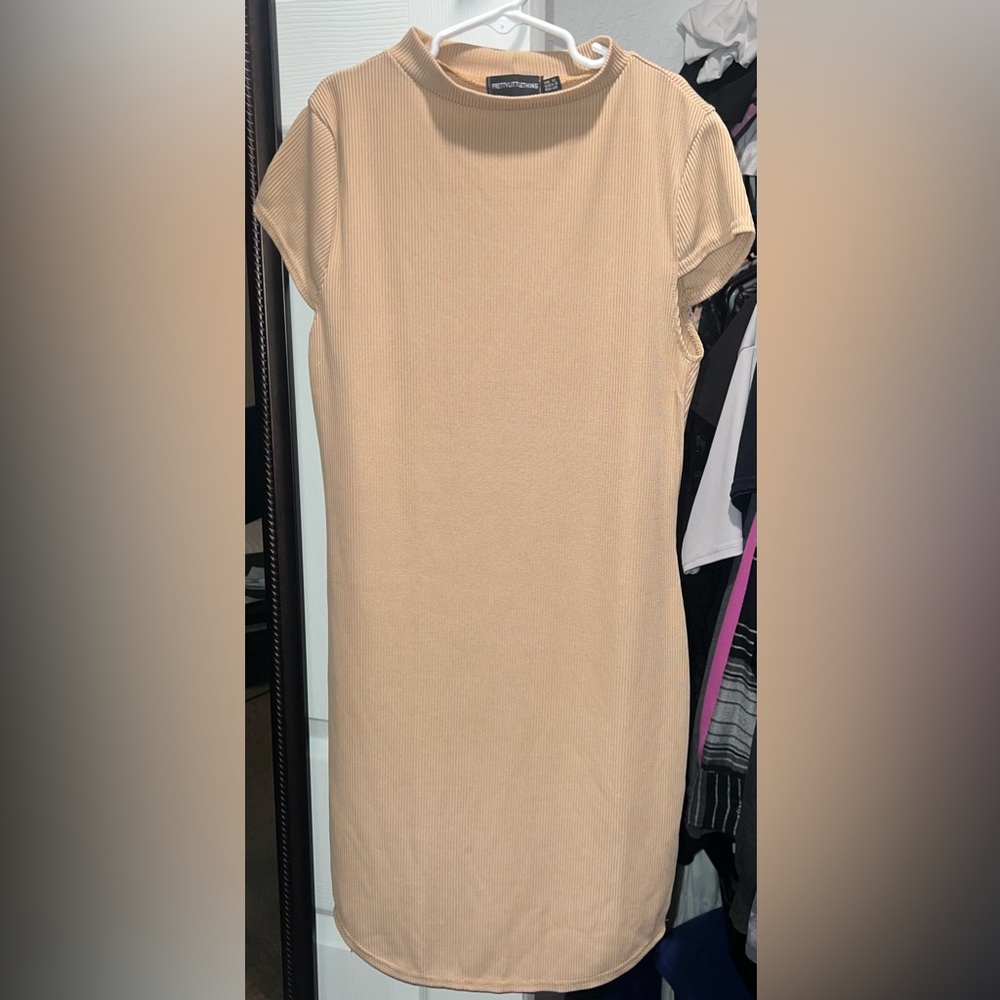 Pretty little thing Ribbed high neck bodycon dress